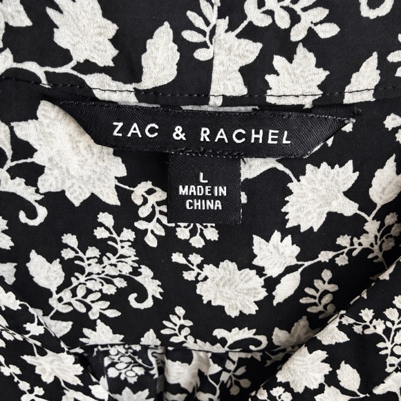 Zac & Rachel Black and White Floral Blouse - Picture 4 of 6